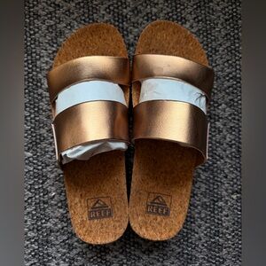 🤎 Reef Metallic Bronze Slide Sandals 🤎